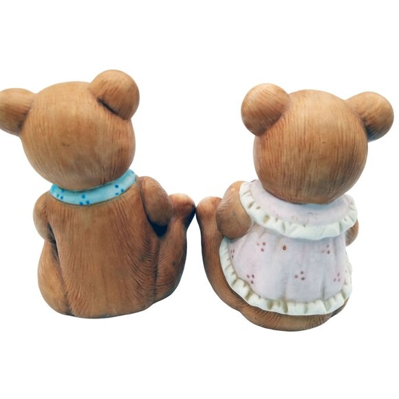 Homco Bears Mama Apple Basket Papa Honey Pot 4 inches Vintage 1980s Autumn Fall - Picture 9 of 12